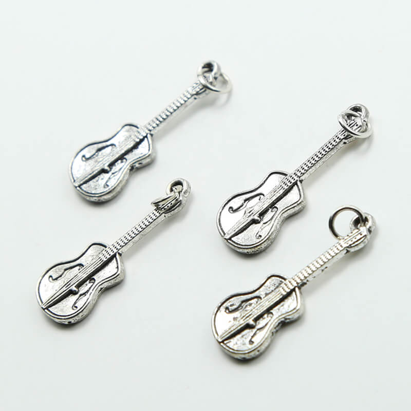 Guitar Antique Silver Charm