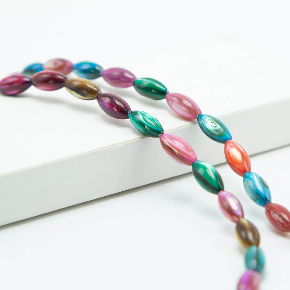 Dyed Shell Beads Mutil Color Oval Beads