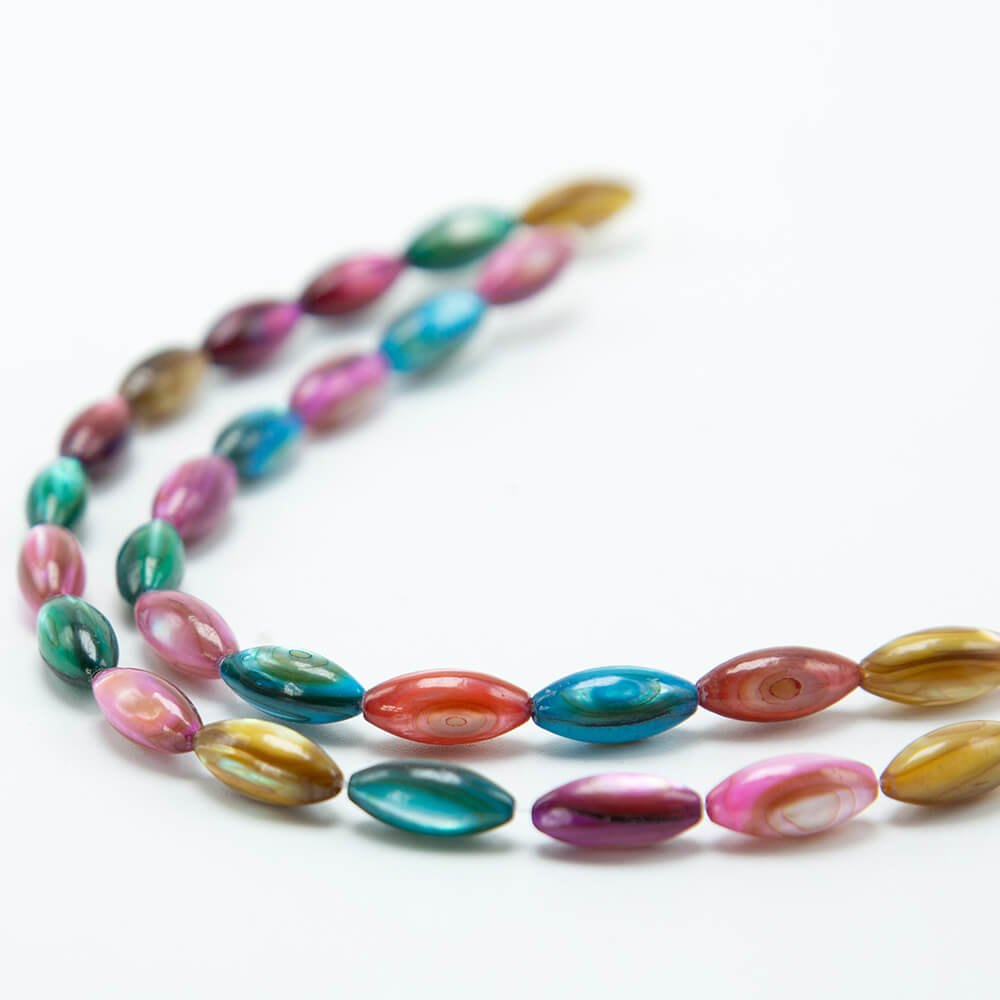 Dyed Shell Beads Mutil Color Oval Beads