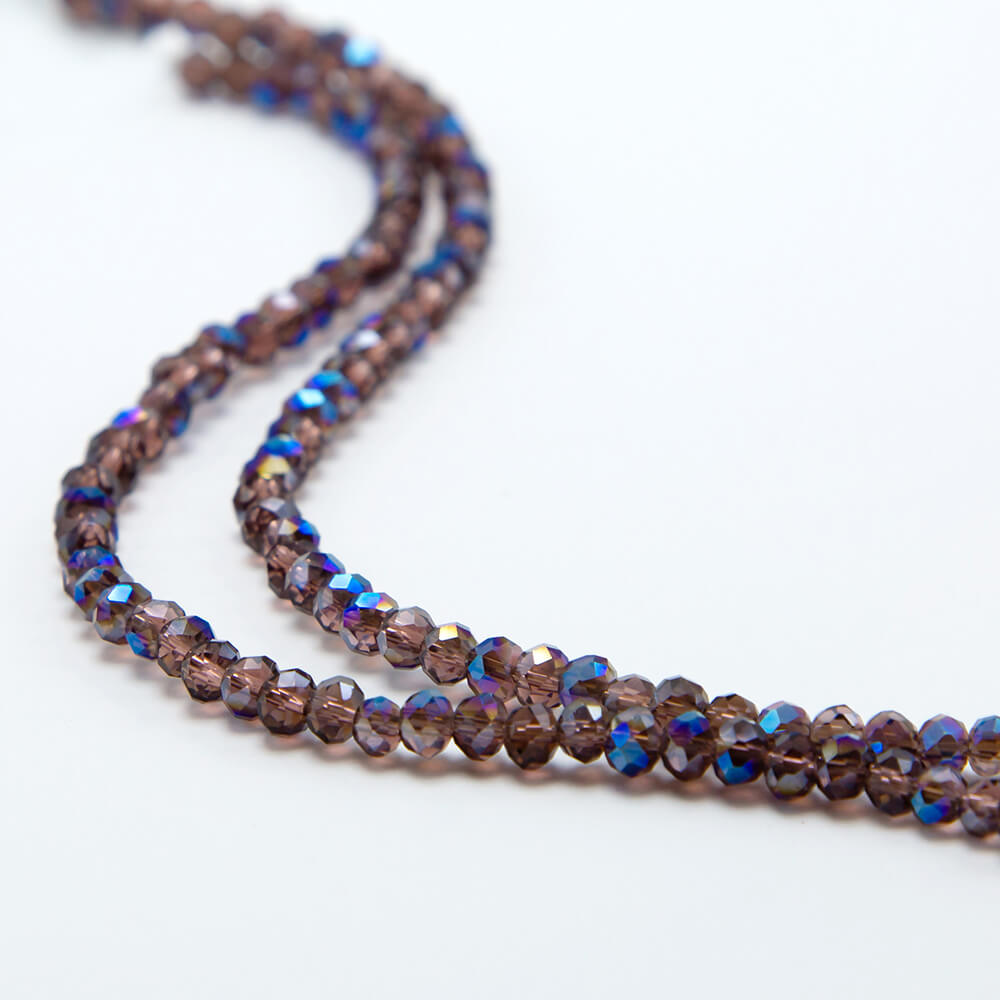 Purple and Half Blue Plated Glass Beads