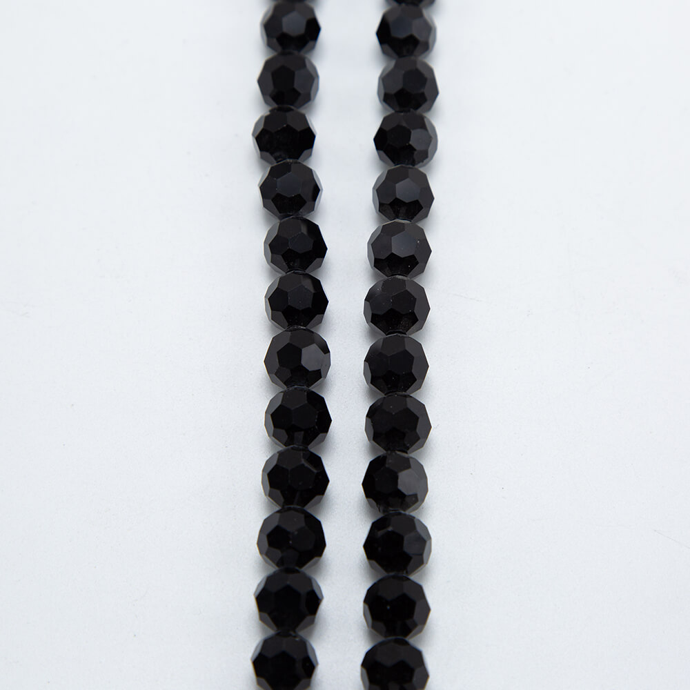 Faceted Round Glass Beads