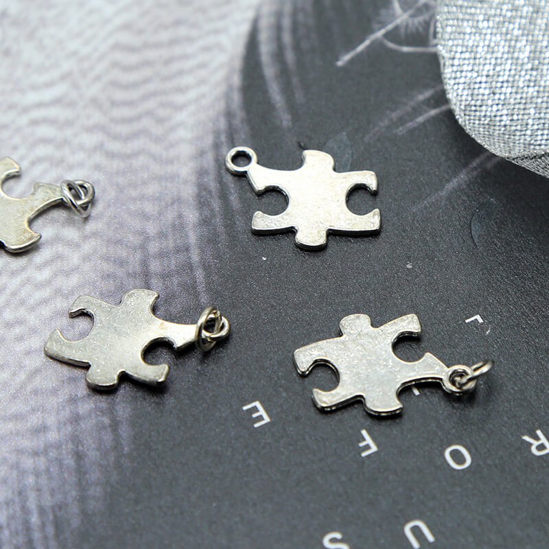 Puzzle Piece Antique Silver Charm