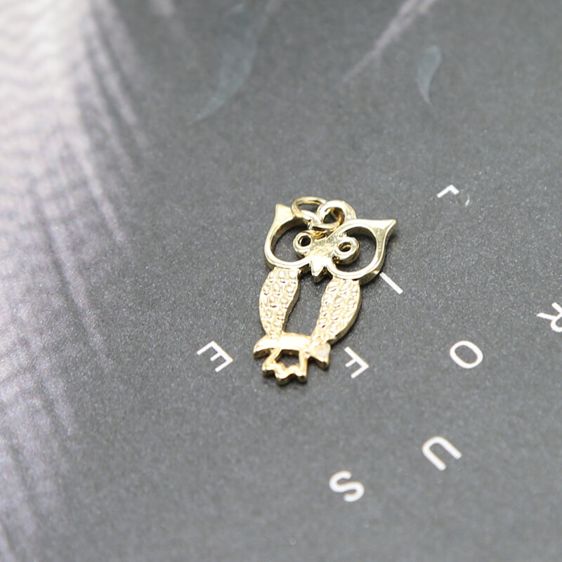 Owl 14K Real Gold Plated Charm