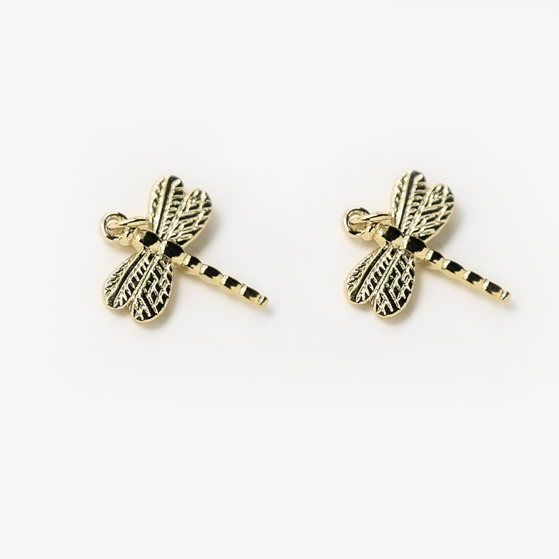 Dragonfly 14K Real Gold Plated Charm