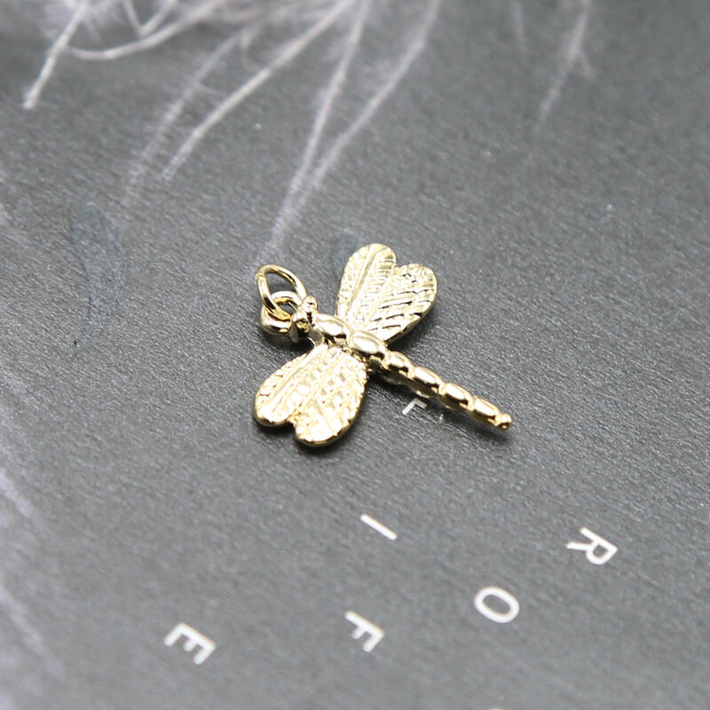 Dragonfly 14K Real Gold Plated Charm