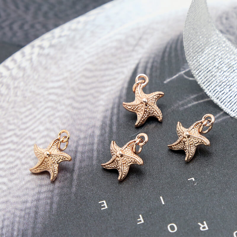 Starfish 14K Real Rose Gold Plated Charm