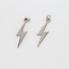 Lighterning Bolt Antique Silver Charm