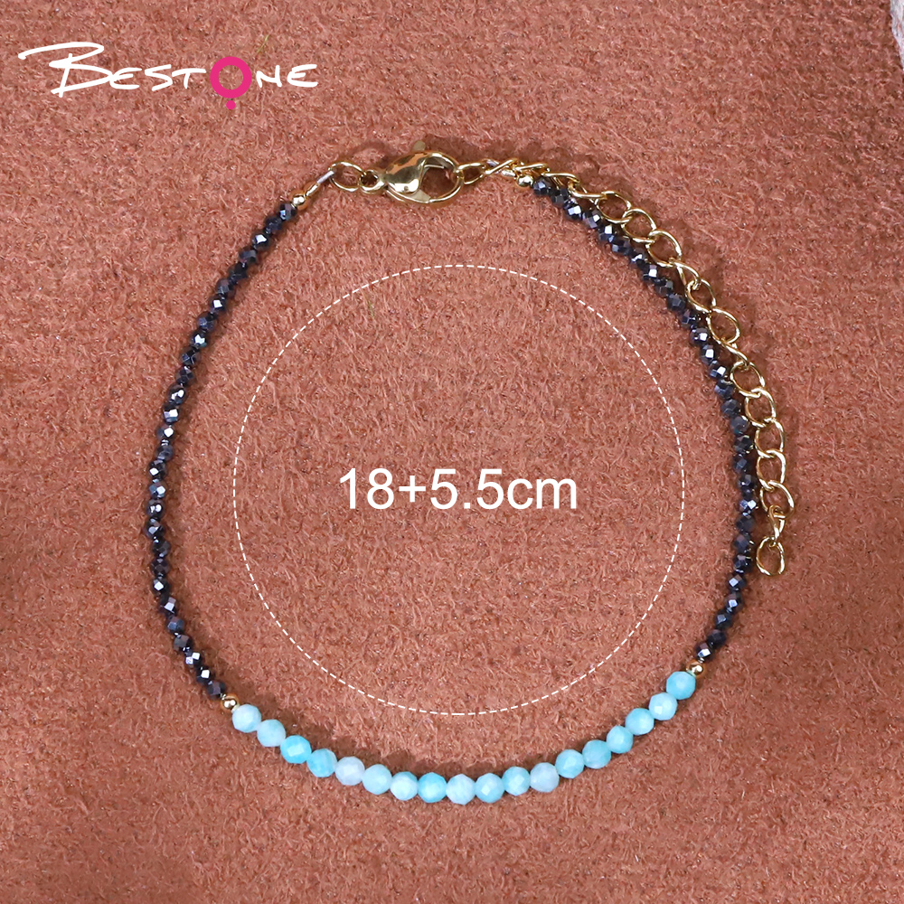 Bracelet - Material - faceted bead -3mm+ Hemitite - faceted bead - Gun black -2mm-18+5.5cm