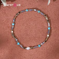 Bracelet - pearl - 4 * 5 mm + material - nib - 3.5 mm square - 2 * 1 mm + + stone - stone - GuanZhu - - golden triangle - + 3 * 3 mm copper beads - 2 mm - bungee cord