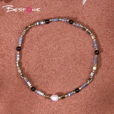 Bracelet - pearl - 4 * 5 mm + material - nib - 3.5 mm square - 2 * 1 mm + + stone - stone - GuanZhu - - golden triangle - + 3 * 3 mm copper beads - 2 mm - bungee cord