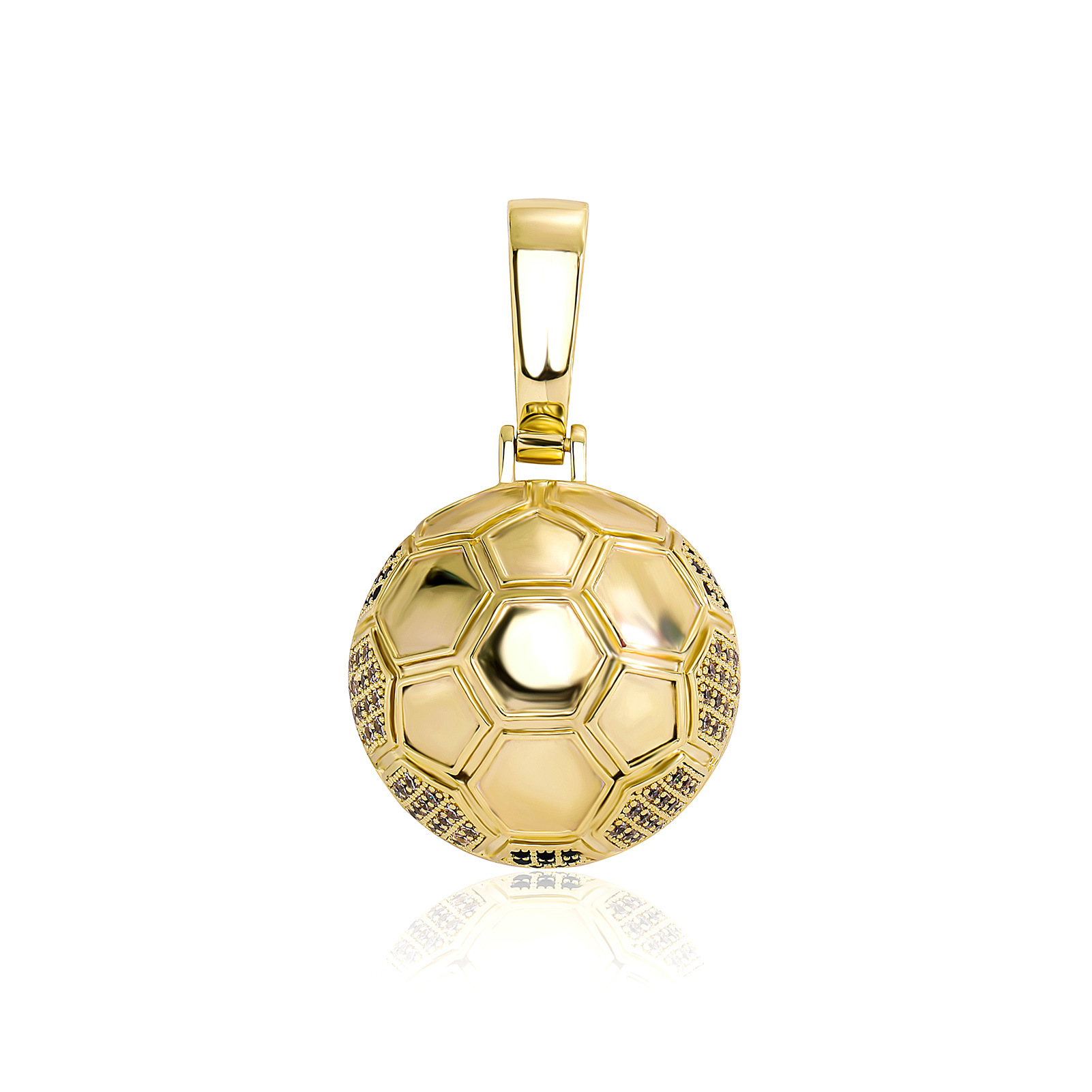 Football necklace pendant metal gold plated