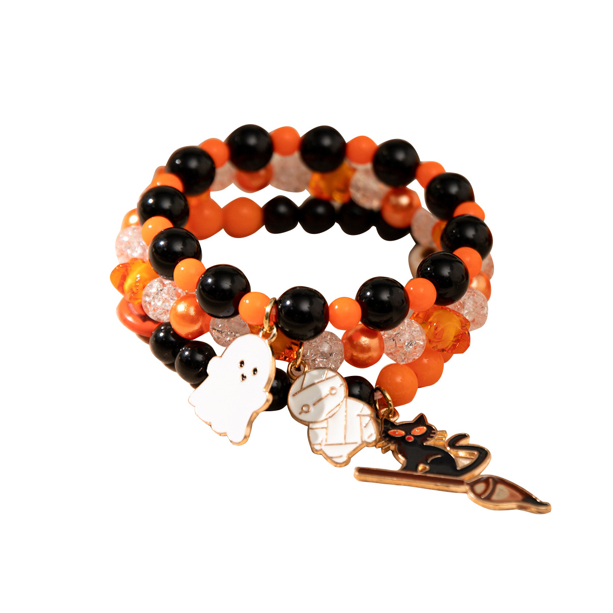 bat ghost pumpkin Halloween bracelet