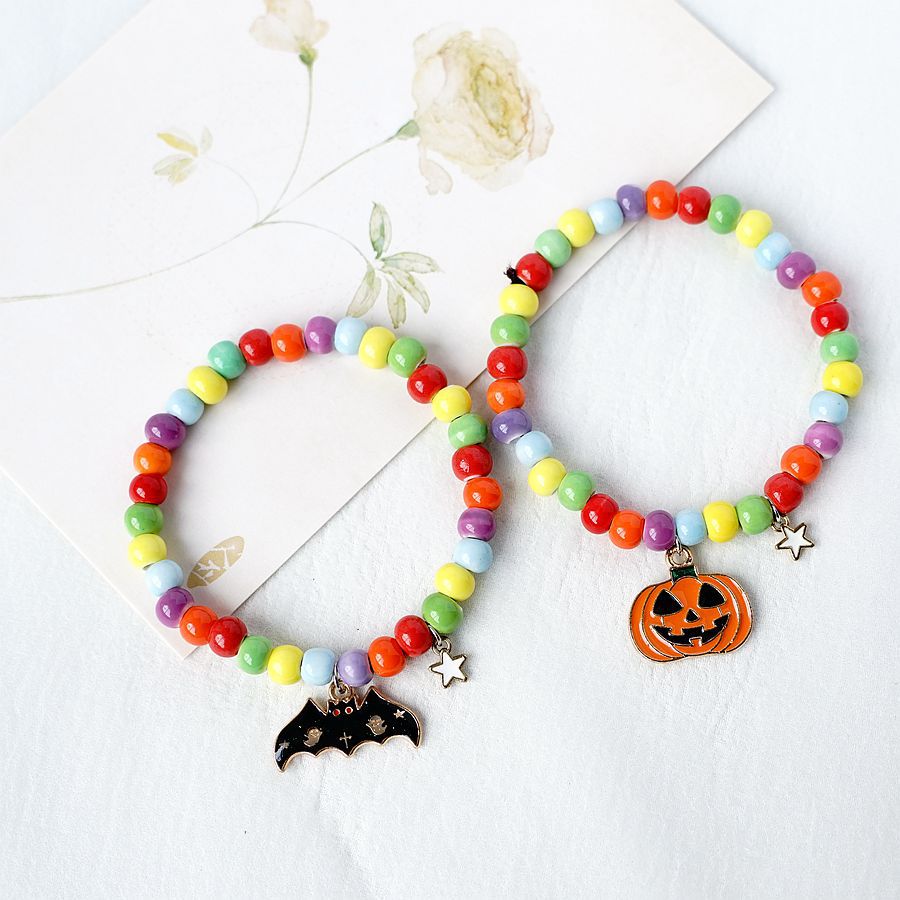 bat ghost pumpkin Halloween theme charm bracelet