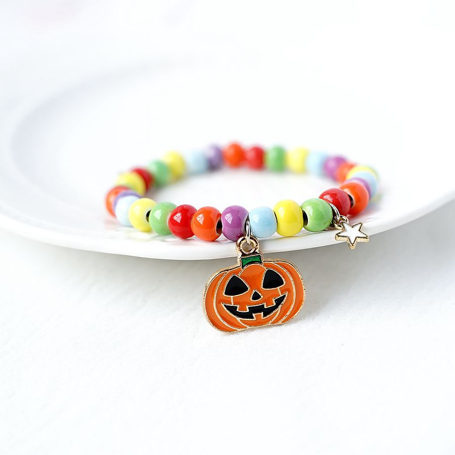 bat ghost pumpkin Halloween theme charm bracelet