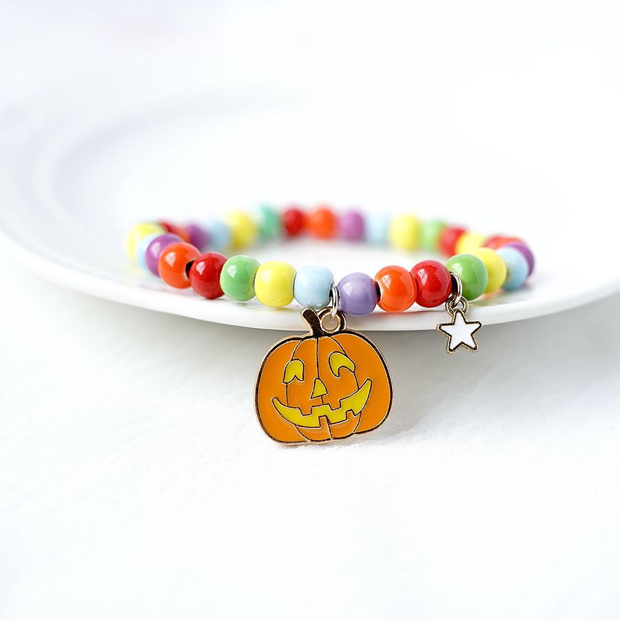 bat ghost pumpkin Halloween theme charm bracelet