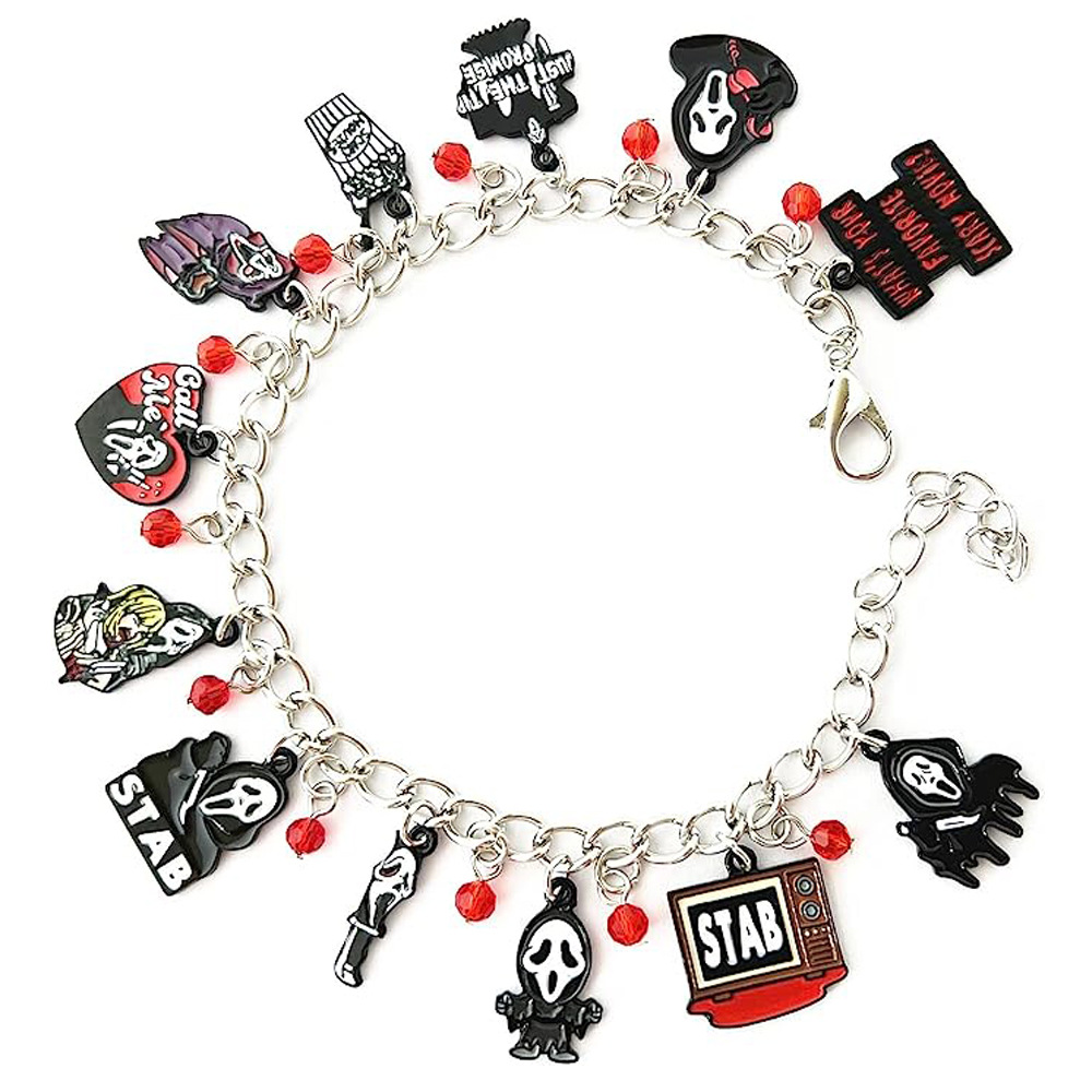 Alloy Halloween bracelet with pumpkin ghost charms