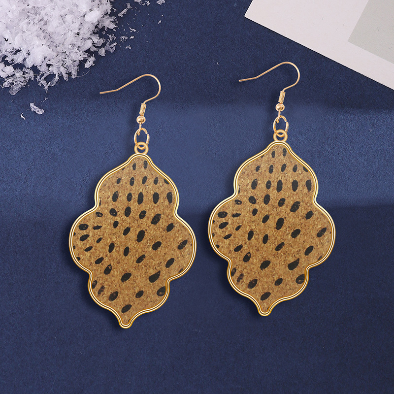 Custom Logo Sublimation Gourd shape Earrings Fashionable PU Leather Design for Bohemian Style Handmade