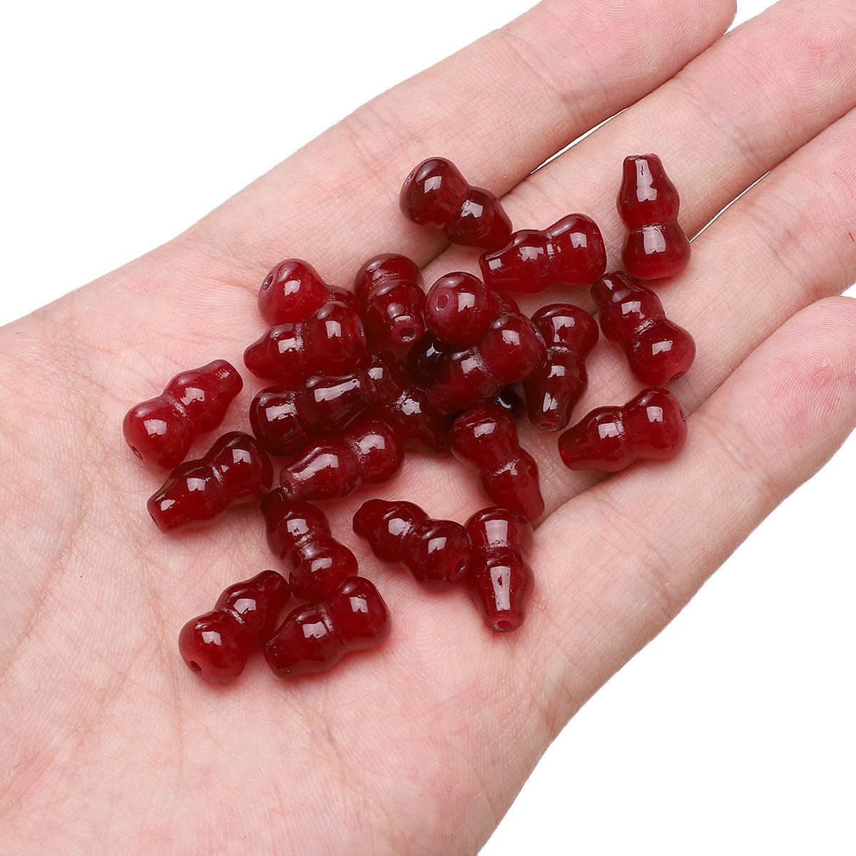 8x14mm Glass Gourd Beads 1mm Hole15 pcs - Great for DIY Jewelry and Crafting