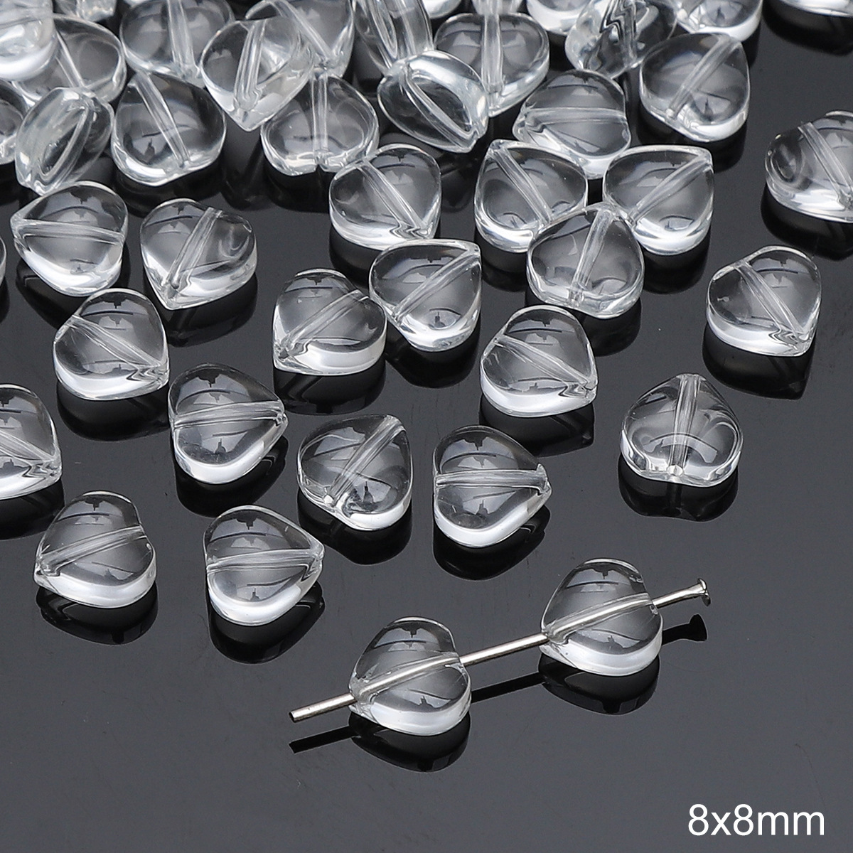 Transparent Glass Arrow Beads for Jewelry Making - 6x5mm with 1mm Hole - 20-Piece Pack for DIY Craft