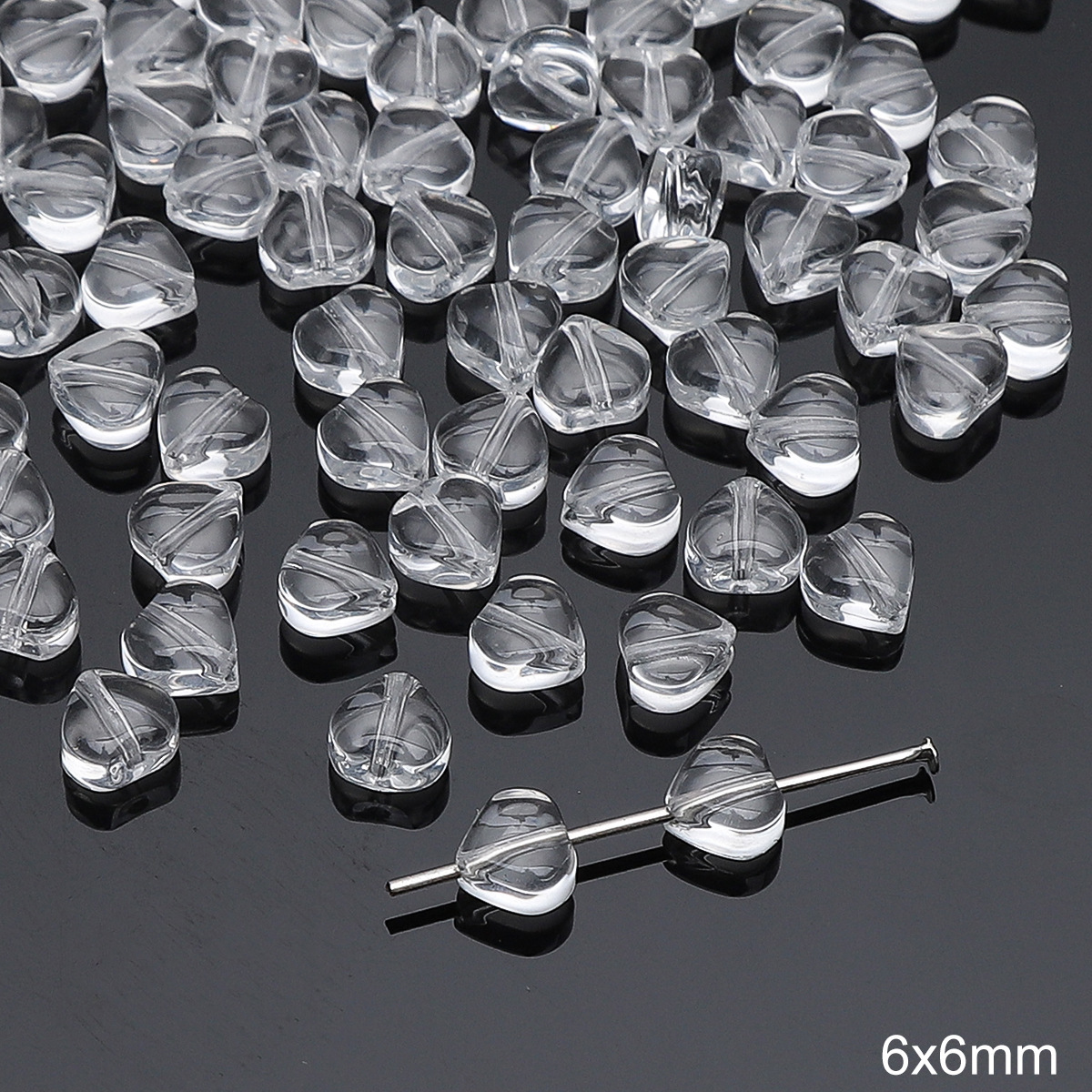 Transparent Glass Arrow Beads for Jewelry Making - 6x5mm with 1mm Hole - 20-Piece Pack for DIY Craft