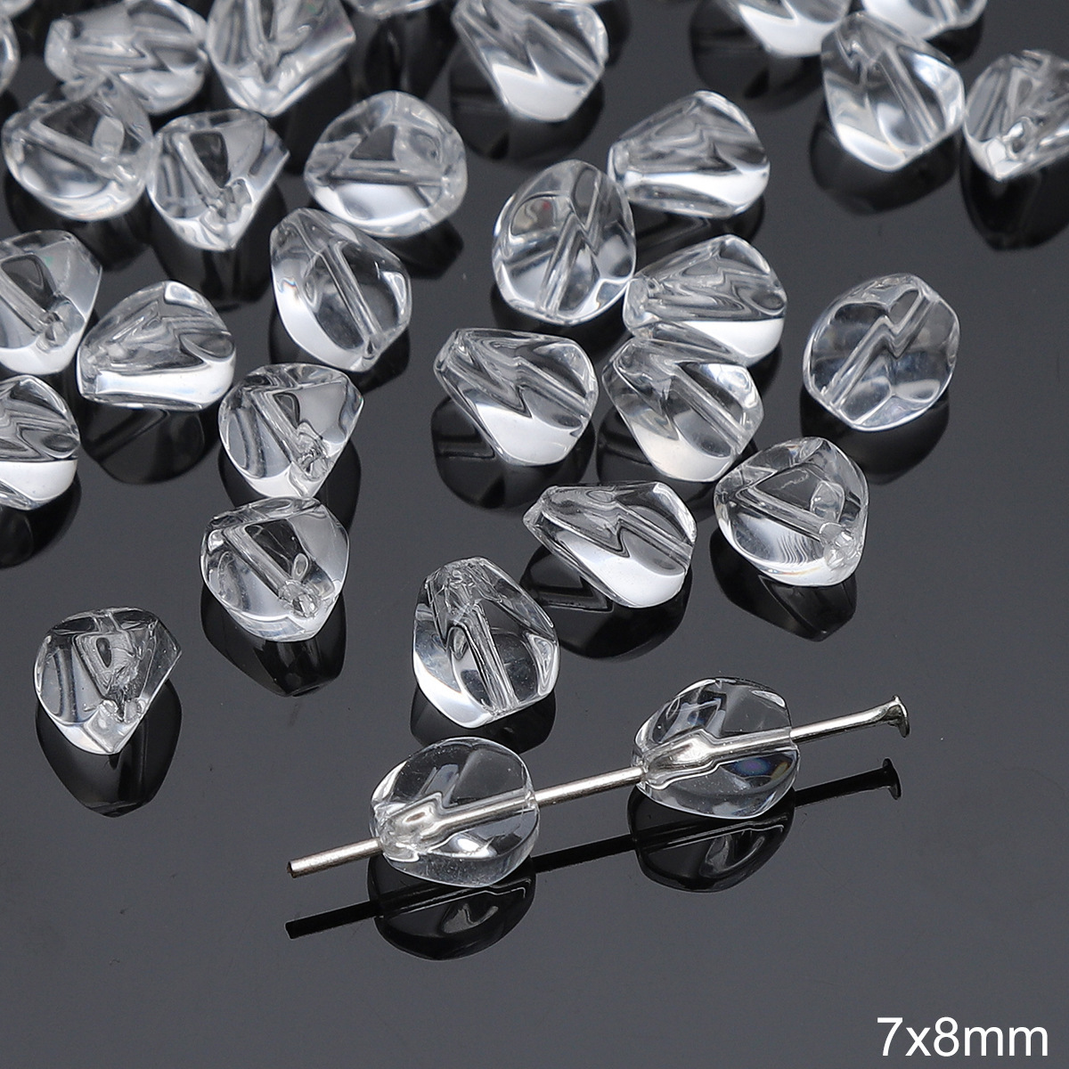 Transparent Glass Arrow Beads for Jewelry Making - 6x5mm with 1mm Hole - 20-Piece Pack for DIY Craft