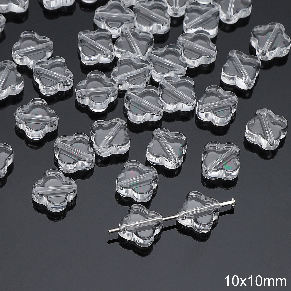 Transparent Glass Arrow Beads for Jewelry Making - 6x5mm with 1mm Hole - 20-Piece Pack for DIY Craft