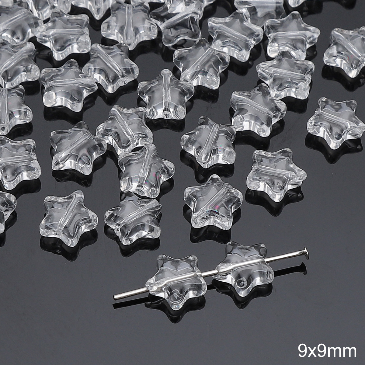 Transparent Glass Arrow Beads for Jewelry Making - 6x5mm with 1mm Hole - 20-Piece Pack for DIY Craft