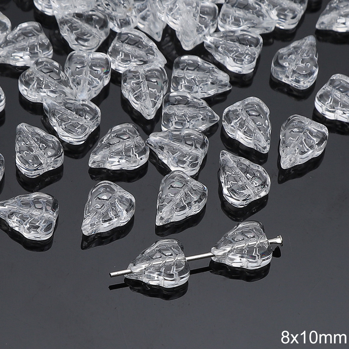 Transparent Glass Arrow Beads for Jewelry Making - 6x5mm with 1mm Hole - 20-Piece Pack for DIY Craft