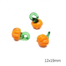 Orange Pumpkin Glass Beads - 12x19mm with 4mm Hole - Perfect for Crafting & Jewelry Making