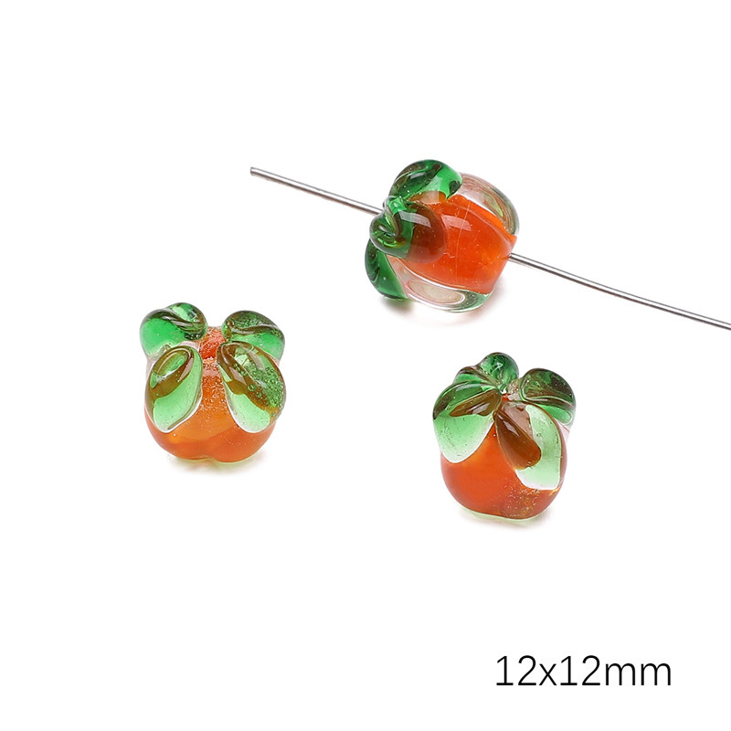 Orange Pumpkin Glass Beads - 12x19mm with 4mm Hole - Perfect for Crafting & Jewelry Making