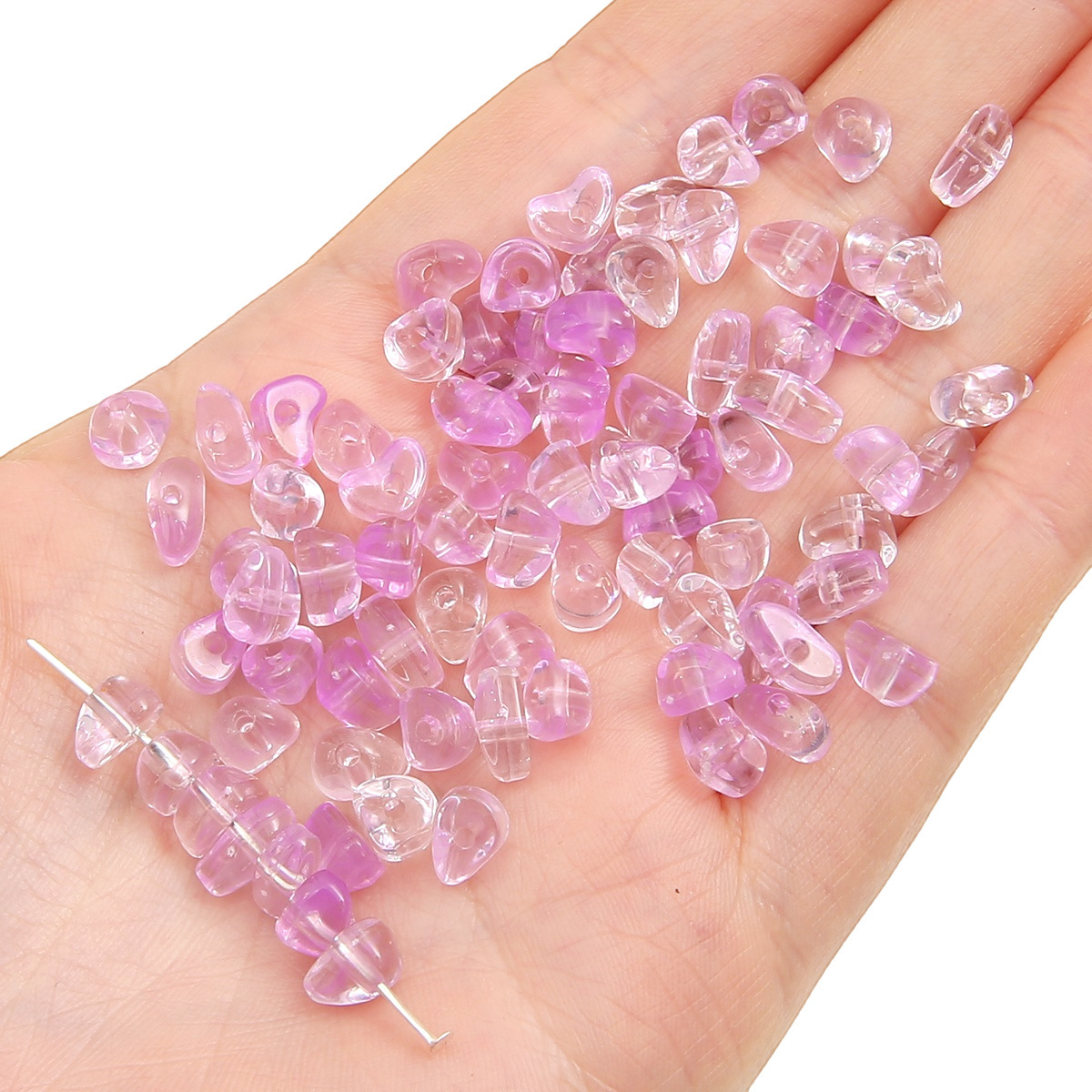 Acrylic Beads - Pebble Style - 5-8mm Size with 1mm Hole - Approx. 80 Beads, 10g Per Pack