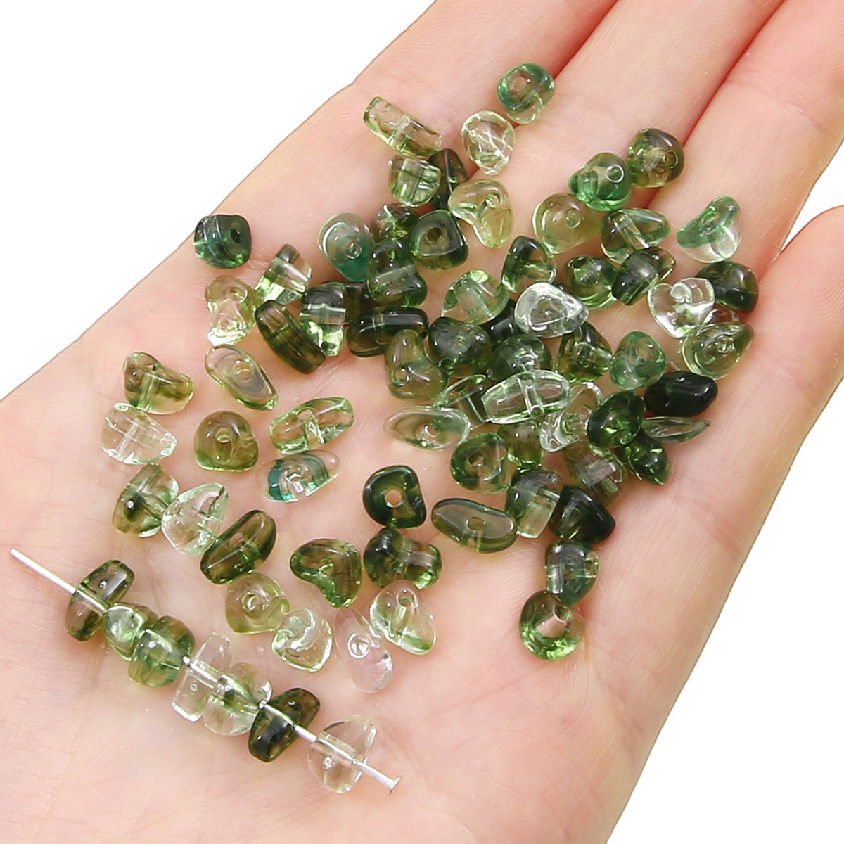 Acrylic Beads - Pebble Style - 5-8mm Size with 1mm Hole - Approx. 80 Beads, 10g Per Pack