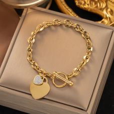 Valentine's Day Jewelry Bracelets Wristband Women Teen Girls Romantic Gift Stainless Steel Heart Bracelet