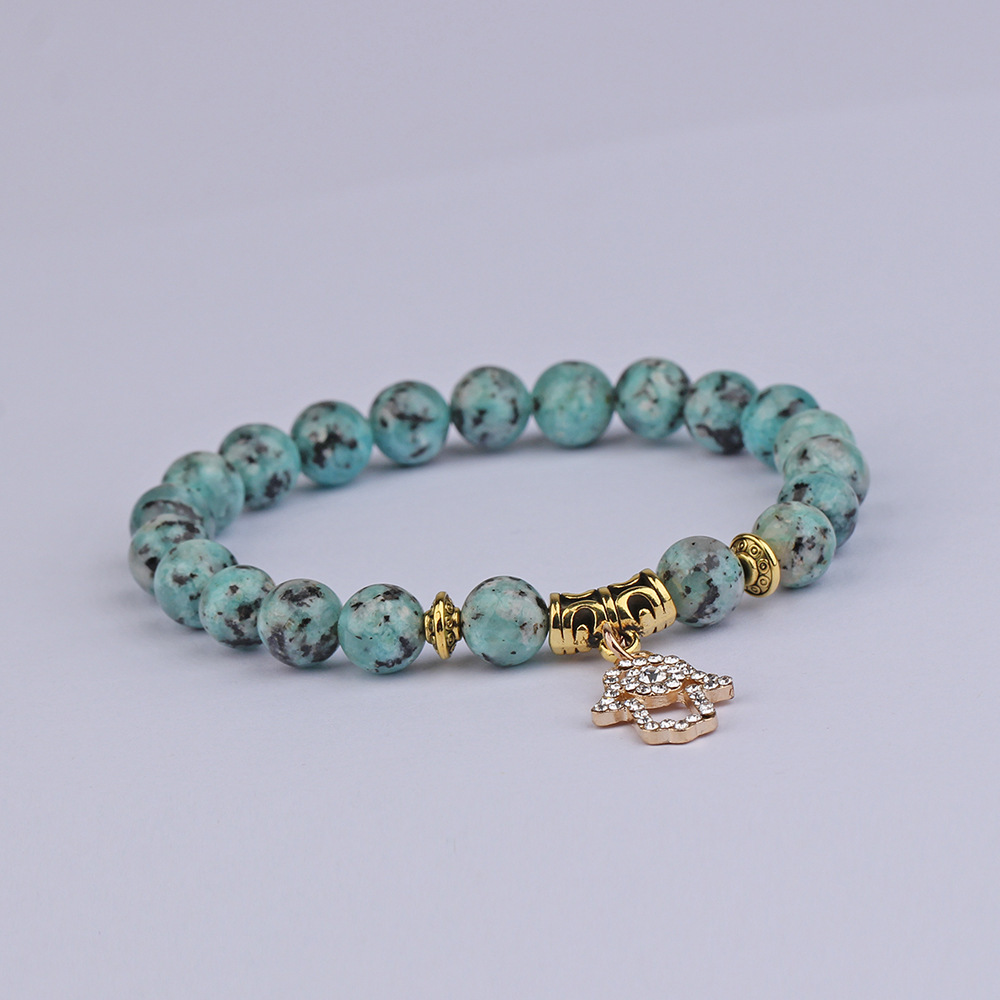 Hot-selling Sesame Stone Bracelet with Palm Pendant