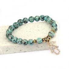 Hot-selling Sesame Stone Bracelet with Palm Pendant