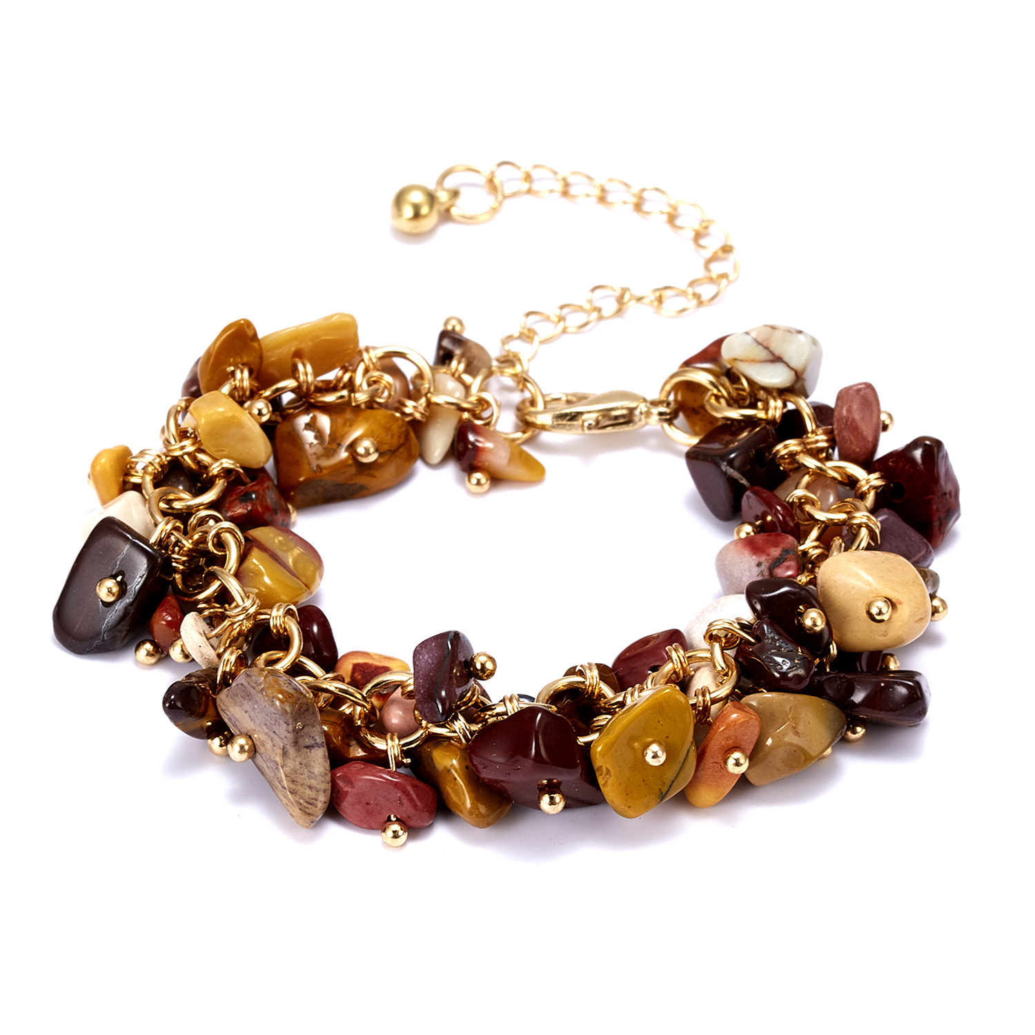 Hot-selling Natural Tiger's Eye Tumbled Stone Tassel Drop Bracelet