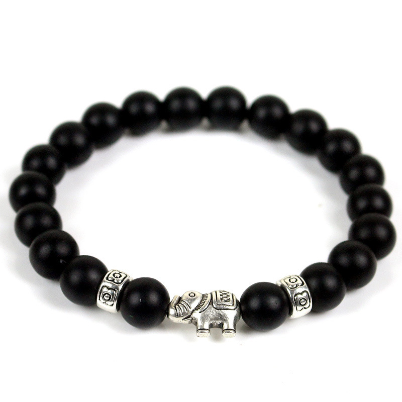 Trendy Best-selling Natural Stone Beaded Bracelet Featuring an Adorable Elephant Charm