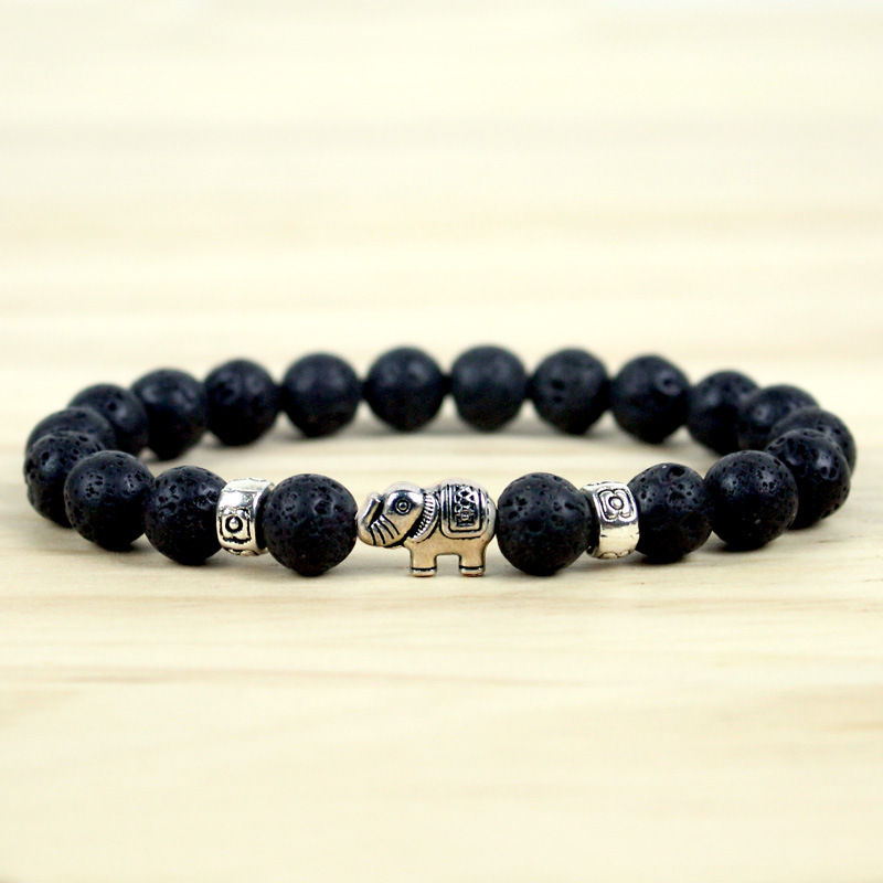 Trendy Best-selling Natural Stone Beaded Bracelet Featuring an Adorable Elephant Charm