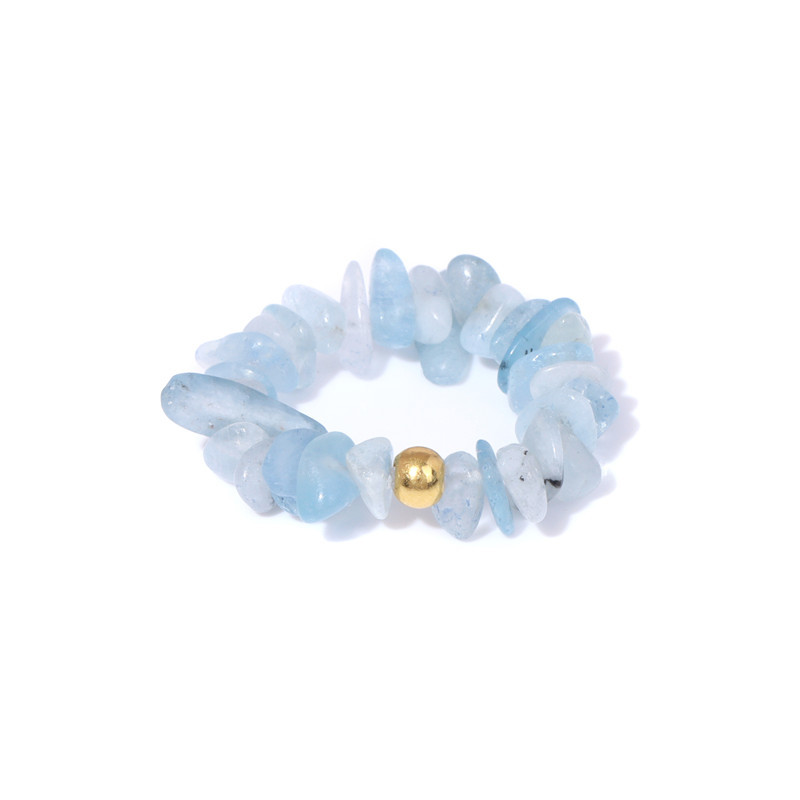 Natural Aquamarine Raw Stone Women's Ring