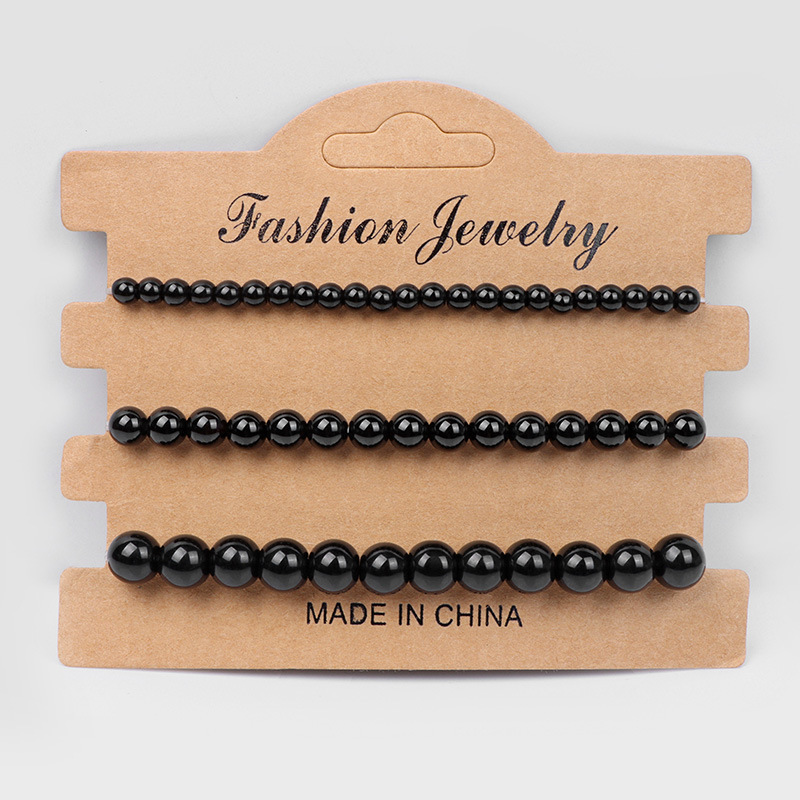 4mm 6mm 8mm Natural Stone Bead Bracelet for Women