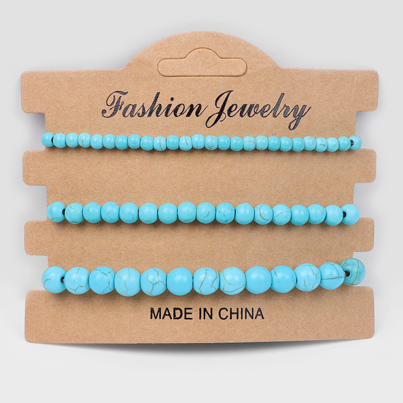 4mm 6mm 8mm Natural Stone Bead Bracelet for Women