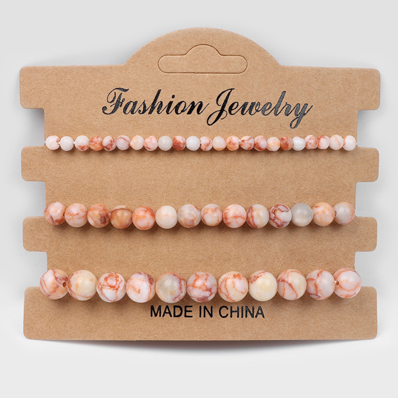 4mm 6mm 8mm Natural Stone Bead Bracelet for Women