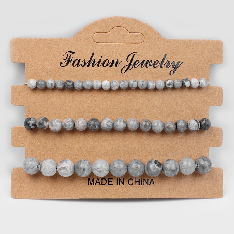 4mm 6mm 8mm Natural Stone Bead Bracelet for Women