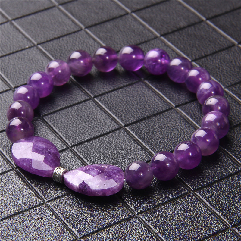 Best-Selling Natural Amethyst Women's Bracelet with Amethyst Heart Pendant