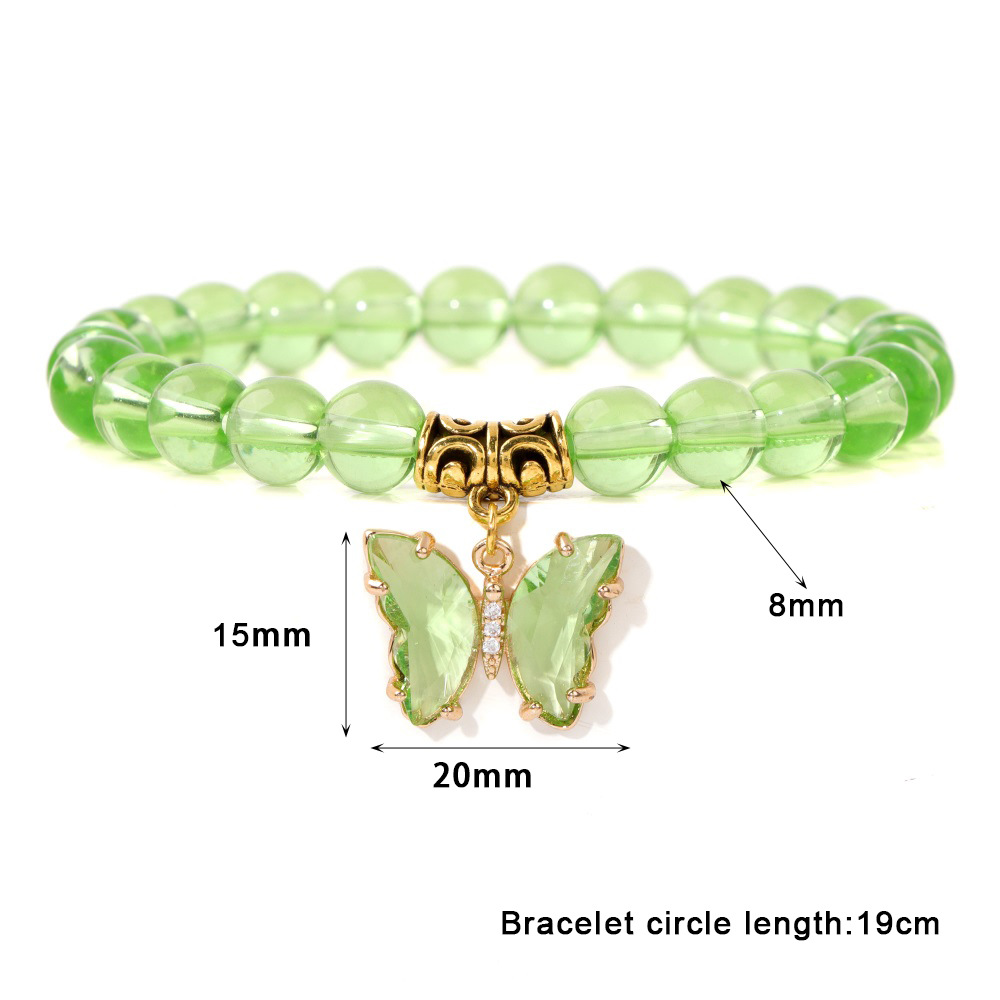 Best-Selling Hot Sale Glass Bead Butterfly Pendant Women's Bracelet