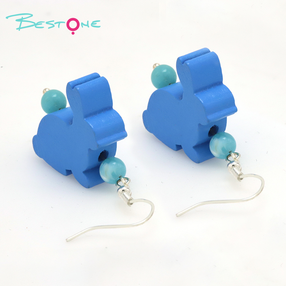 Blue Bunny Earrings for Easter