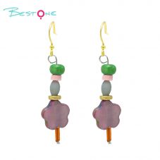 Shell Flower Boho Beaded Drop Earrings