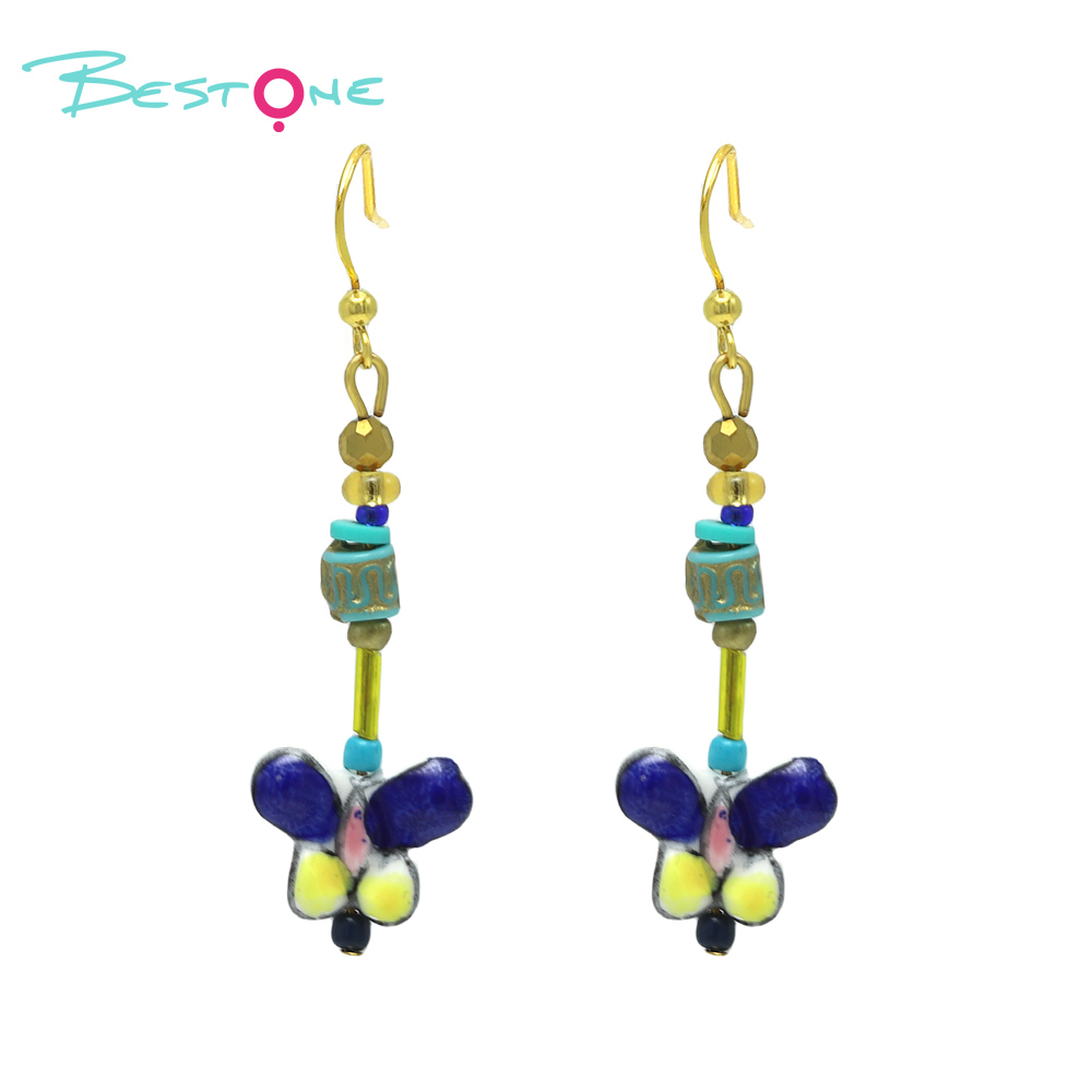 Enchanted Butterfly Beaded Drop Earrings