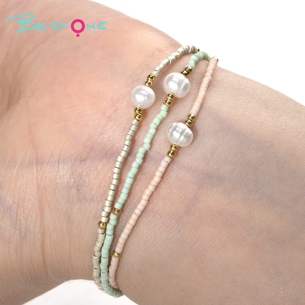 Pearl Glass Beads Adjustable Bracelet